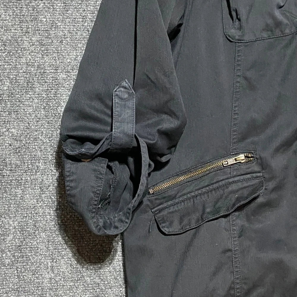 Torrid Womens Black Cotton Military Field Jacket Zip Button Utility Pockets 4X